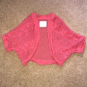 Girls Justice Pink crochet cover up top